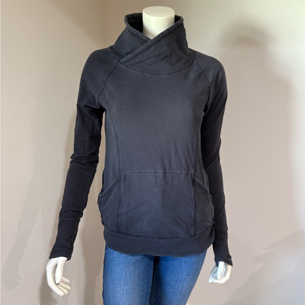 Athleta Charcoal Cowl Neck Pullover